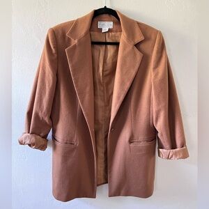 Vintage Saks Fifth Ave 100% Cashmere Camel Coat Jacket Size 12